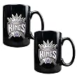 Sacramento Kings 2pc Black Ceramic Mug Set - Primary Logo NBA Basketball