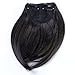Top Plaza Girls Lovely Fashion False Bang Neat Fringe Hairpiece Clip in Front Hair Extensions Accessories ,8 Colors,32g/pc (Natural Black)