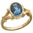 14Kt Yellow Gold Designer Style London Blue Topaz Ring