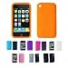 ORANGE Apple iPhone 3G 3Gs 8GB 16GB 32GB Textured Silicone Skin Case Cover