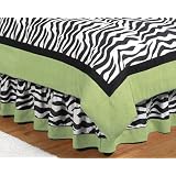 Queen Bed Skirt for Lime Funky Zebra Bedding Sets by JoJo Designs