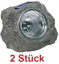 2 x Stück Solarleuchte Garten Stein mit 3 LED