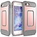 iPhone 7 Case, YOUMAKER Full-body Rugged Belt Clip Holster Case with Built-in Screen Protector for Apple iPhone 7 (2016) 4.7 inch - Rose Gold/Gray