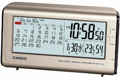CASIO(カシオ) 目覚まし時計 温湿度計付き電波クロック DQC-110J-8JF