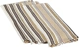 DII Woven Stripes Kitchen Towel, Taupe, Set of 4