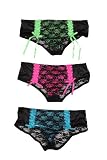 Neon Pink Lime And Turquoise Lace-Up Hot Pants 3 Pack