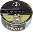 "SPRATS" (In Oil) "LATVIA", Smoked Big Sprats in Oil Packaged in Easy Open Metal Can, 240g. "Brivais Vilnis"