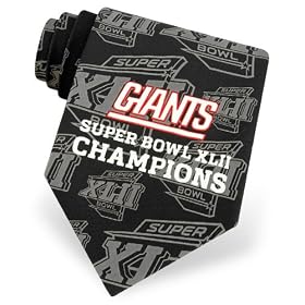 NFL New York Giants Super Bowl XLII Champions by NFL black polyester ties