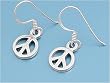 Italian Plain Peace Sign Earrings, Size: 9mm Italian Plain Peace Sign Earrings, Size: 9mm