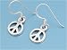 Italian Plain Peace Sign Earrings, Size: 9mm