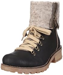 Rieker Swetlana /P Z0463-01, Damen Stiefel, Schwarz (schwarz/brasil/beige 01), EU 39