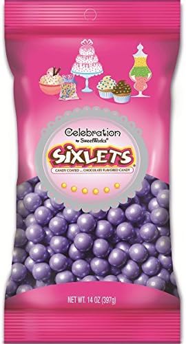 Sweetworks Celebrations Candy Sixlets Bag, 14 oz, Shimmer Lavender by SWEETWORKS CONFECTIONS