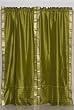Indo Olive Green Rod Pocket Sari Sheer Curtain (43 in. x 84 in.)