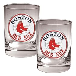 Boston Red Sox MLB 2pc Rocks Glass Set - Primary Logo by Great American Products