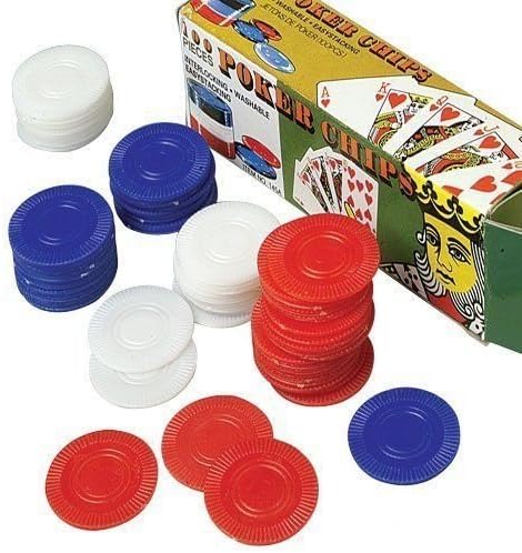 2500 Plastic Poker Chip set - Red White Blue- bulk lot
