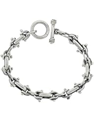 Sterling Silver Horseshoe Link Bracelet Toggle Clasp Handmade 1/2 inch wide, sizes 8, 8.5 & 9 inch