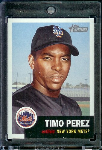 2002 Topps Heritage # 193 Timo Perez New York Mets Baseball Card - Mint Condition - Shipped In Protective ScrewDown Case!