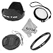 Lens Accessory Kit For 52MM DSLR Camera - Includes: Ultraviolet UV Filter + Hard Tulip Flower Lens Hood + White Balance Lens Cap + Center Pinch Lens Cap + 1 Ultra Fine Microfiber Lens Cleaning Cloth (NIKON D40 D50 D60 D80 D90 D300S D700 D3000 D3100 D5000 D5100 D7000)