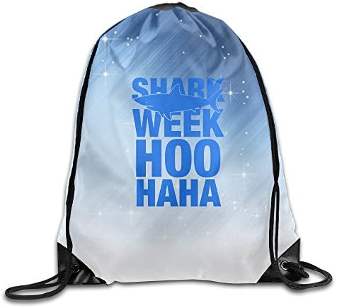 EVALY Shark Week Hoo HaHa Durable Drawstring Backpack Outdoor Valise Bag