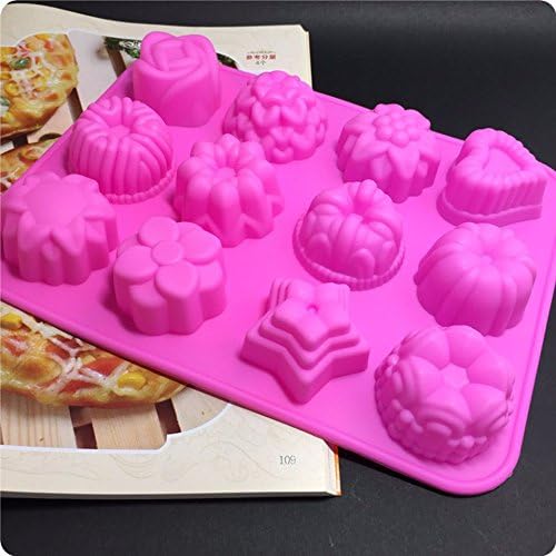 12 Holes Different Flowers Ice Chocolate Making Tools Silicone Cake Mold Candy Jelly Soap Modeling Mould A++