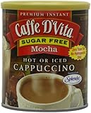 Caffe D'Vita Sugar Free Mocha Instant Cappuccino, 8.5-Ounce Canisters (Pack of 6)