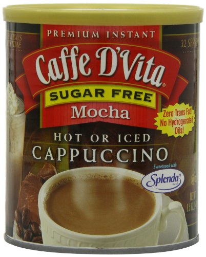 Caffe D`Vita Sugar Free Mocha Instant Cappuccino, 8.5-Ounce Canisters