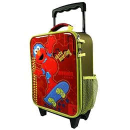 Skateboarding Elmo Rolling Pilot Suitcase - Red