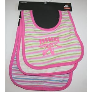 Nike Girl\’s 3 Pack Baby Bibs – Multi
