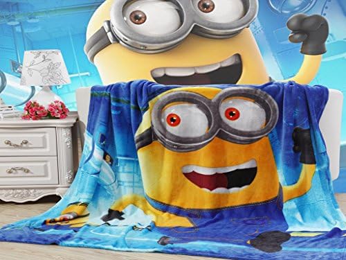 Grace847 Children's Cartoon Printing Blanket Coral Fleece Bed Sheet (Minions)