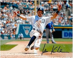 Ian Kinsler Autographed Detroit Tigers 8x10 Photo #4 - Sliding into Home Plate