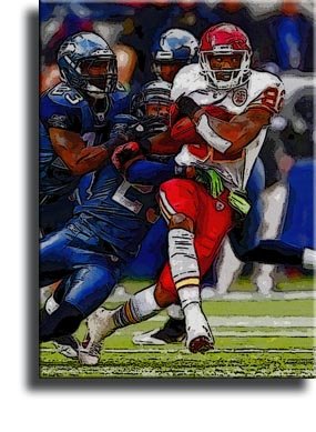 Completely Handpainted American Football Sport Painting, Custom Order FL3123, Oil on Canvas, with Option to Paint Jerry, Brett & Co. from Any Other Favorite Photograph or Picture, Unframed, Size 18