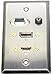 Philmore Stainless Steel Wall Plate with 20-Pin Display Port, HDMI, VGA (HD15) & 3.5mm Stereo Connectors, 75-715