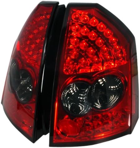 Redlines TL-CH305-LED-RS Red/Smoke Medium LED Tail Light for Chrysler 300C 05-06 - Pair