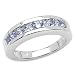 1.00 Carat Genuine Tanzanite Sterling Silver Channel Ring