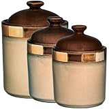 Gibson Casa Estebana 3-piece Canister Set, Beige and Brown