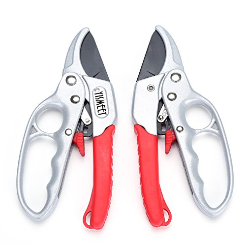 Ratchet Pruning Shears Sharp 8inch Garden Hand Pruners Best Small