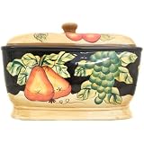 Casa Cortes Barcelona Collection Hand-Painted Ceramic Bread Box