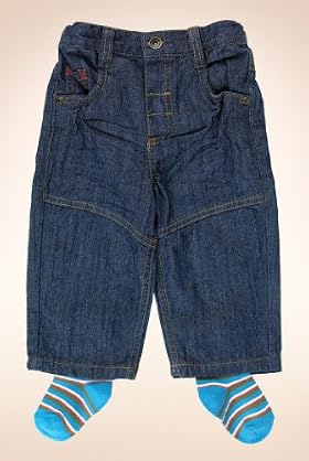 Autograph Pure Cotton Panelled Jeans with Socks