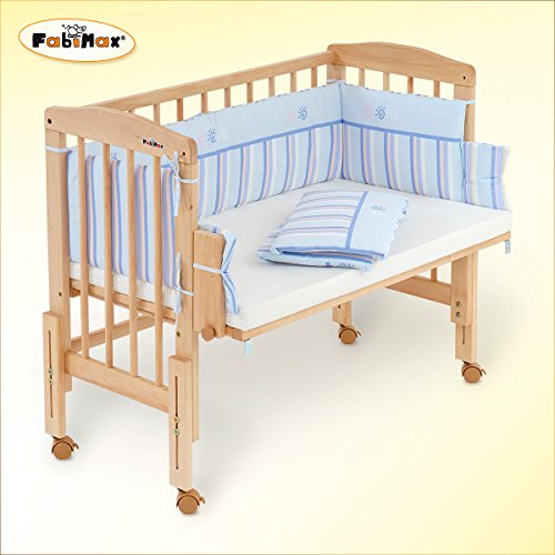 Imagen 4 de FabiMax cuna de colecho PRO, incluye colchón SILVER y Protector de cuna Emily azul
