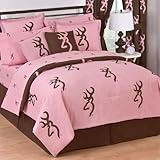 Browning Buckmark Pink Comforter Set - Queen