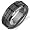 Beveled Edge Double Groove 8 mm Comfort Fit Mens Black Tungsten Wedding Band Ring Size 8