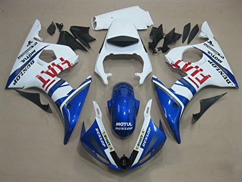 QUY Motorcycle Compression Mold Bodywork Fairings Kit ABS Plastic Painted with fiat-Blue for YAMAHA YZF R6 (2003-2005)