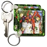 Sandy Mertens Vintage Christmas Designs - Vintage Helping Elves - Key Chains