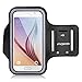 Galaxy S6 / S6 Edge Armband, MoKo Sports Armband for Samsung Galaxy S6 / S6 Edge 5.1 inch - Key Holder & Card Slot, Water Resistant, Sweat-Proof, Black (Compatible with Cellphones up to 5.2 Inch)