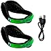 Rechargeable LED Safety Light Flashlight for Runners Joggers Biker Walkers- Light Up Shoe Clip Spur Reflective Gear for Running Cycling Biking Walking -Green