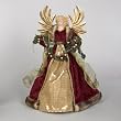 16" Sugared Fruit Burgundy and Gold Angel Christmas Tree Topper - Unlit