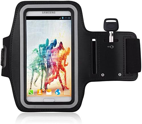 Samsung Galaxy Note 4 SPORTY Armband, Doopoo TM Sport Gym Bike Cycle Jogging Running, Featured with Water Resistant &Sweat Proof & Key Holder + ID / Credit Card Holder Best Running Armband for Samsung Galaxy Note 4 (Samsung Galaxy Note 4, Black)