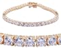 18k Gold Over Sterling Silver Cubic Zirconia Multi-size Graduated Tennis Bracelet
