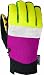 Disciple Women's Velvet Snowboard Glove, Pink/Yellow, Medium