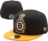 New Era NHL Unisex Adult Boston Bruins Big Trophy 5950 Fitted Cap (Black/Gold, 7 7/8)